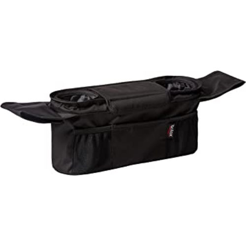 Britax Stroller Organizer with Insulated Cup Holders | Large Center Compartment with Magnetic Closure + 3 Outer Pockets + Folds with Stroller, No Removal Needed Black