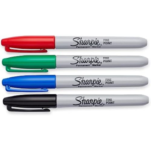 Sharpie Permanent Markers, Fine Point, Assorted Colors, 4-Pack (30074)