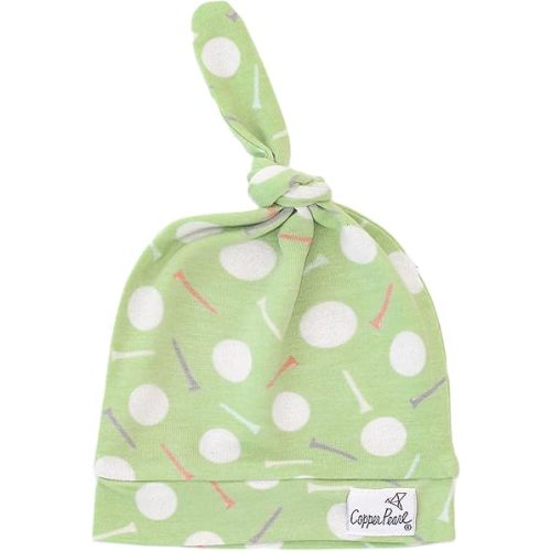 Copper Pearl Baby Beanie Hat Top Knot Stretchy Soft Bogey