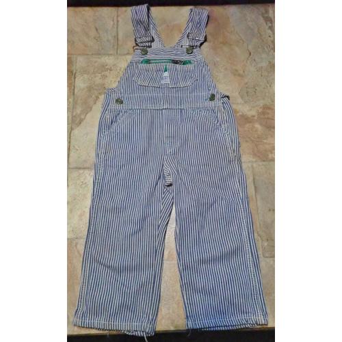 Vintage Liberty Hickory Engineer Striped Vestbak Bib Overalls Size 2T? Toddler (22X11) Kids Baby Railroad Train USA Made [ETKO 024]
