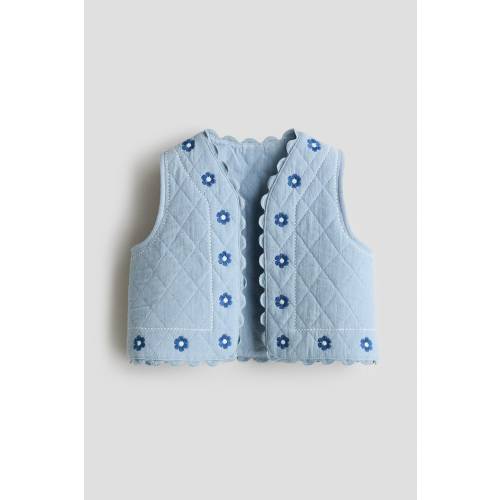 EMBROIDERED-DETAIL MUSLIN VEST