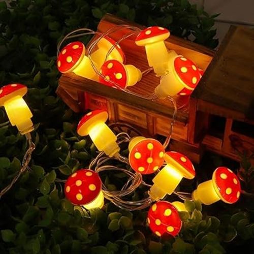 3D Mushroom Decor Lights Cottage Core Decor 10FT 20LED String Lights for Bedroom Battery Operated Cute Mushroom Gifts for RoomParty Wedding Dorm