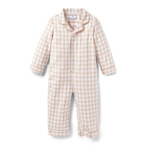 Gingham One-Piece Brushed Twill Pajamas