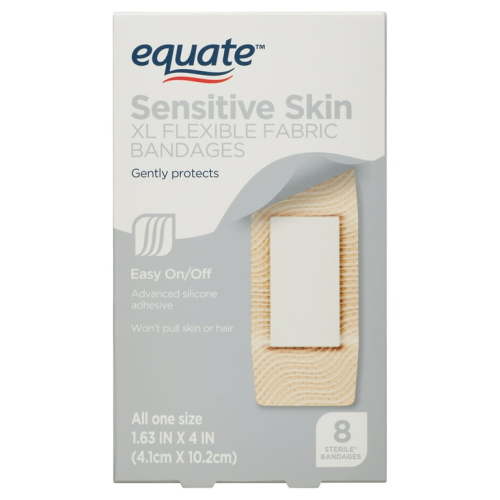 Equate Sensitive Skin Adhesive Bandages, X -Large, 8 Count