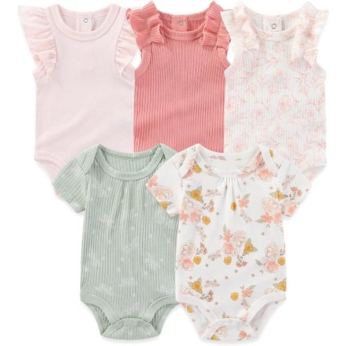 Newborn Short Sleeve Bodysuits Cotton One-Piece