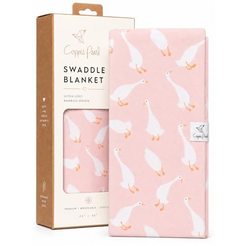 Copper Pearl Swaddle Blankets for Newborns | Soft Stretchy Receiving Blankets for Boys and Girls | Large 46 x 46 Inch Baby Blankets | Lightweight and Breathable Swaddles | Goosie