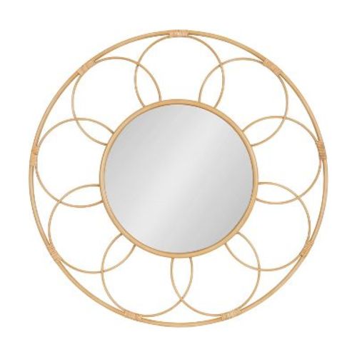 34"x34" Cori Round Rattan Mirror - Kate & Laurel All Things Decor