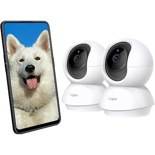 Tapo TP-Link Smart Home Security Wi-Fi Camera, Baby Monitor, 1080P, Free AI Motion/Person/Baby Cry Detection, Tracking, Night Vision, SD Card Slot, Voice Control, No Hub Required, 2-Pack (Tapo C200P2)