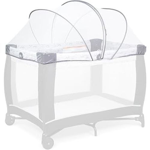 Beberoad Love Portable Playard Cover – Breathable Mosquito Net with 2-Way Zipper for Travel Cribs & Playpens (White)