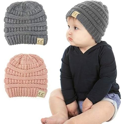 Funky Junque Baby Beanie - Soft Knit Winter Skull Cap - Cozy Warm Hat for Infants & Toddlers