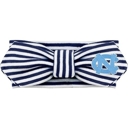 Creative Knitwear North Carolina Tar Heels Infant Girls Navy/White Striped Hair Knot Headband Embroidered Logo - Size Newborn - 4T