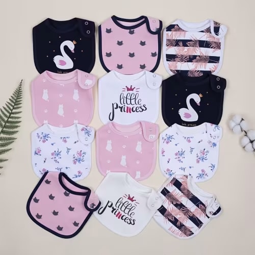 12pcs high quality baby bibs boys girls absorbent adjustable - Temu