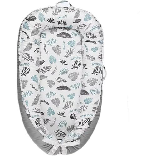 Baby Lounger, Suitable for Infants Over 12+ Months.Portable Infant Lounger, Soft Baby Lounger, 100% Cotton Breathable, Baby Floor Seat for Home & Travel - Grey Leaves