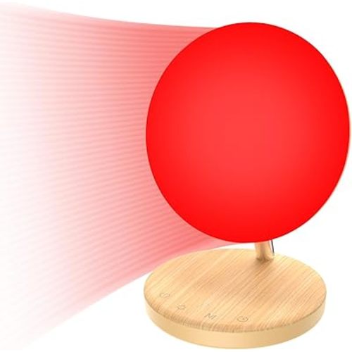 Light Therapy Lamp,Red Night Light with 5-Level Brightness & 4 Color Modes, 670nm Adjustable USB Red Light Night Light Lamp for Sleep,Stress Relief Relaxation