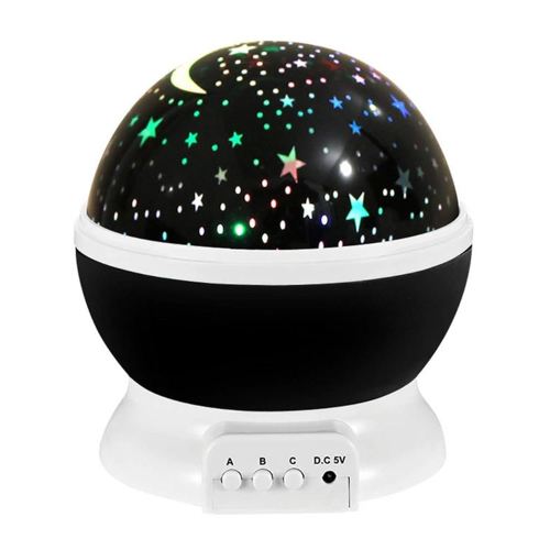 Borelor Star Night Light for Kids, 12 Color Changing Lights Modes with USB Cable, 360°Rotating Moon Star Projector Desk Lamp for Bedroom Party Decor & Girls Birthday Gift (Black)