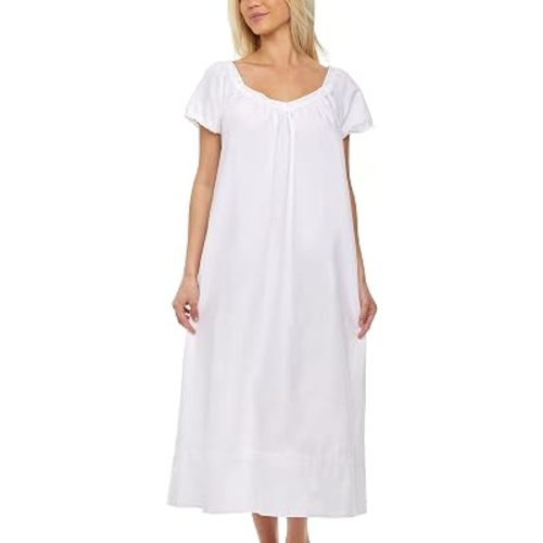 Alexander Del Rossa Cotton Vintage Victorian Nightgown, Long
