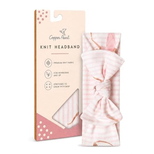 Copper Pearl Baby Bows: Soft and Stretchy Headbands for Baby Girls, Newborn and Toddler Hair Bows and Accessories, Stylish Bow Headband, Katerina