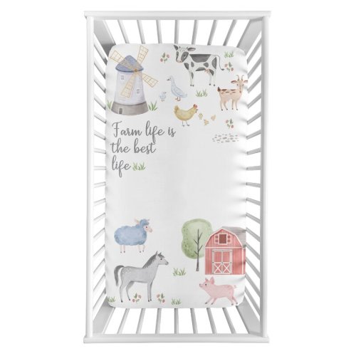 Sweet Jojo Designs Farm Animals Fitted Crib Sheet & Reviews | Wayfair
