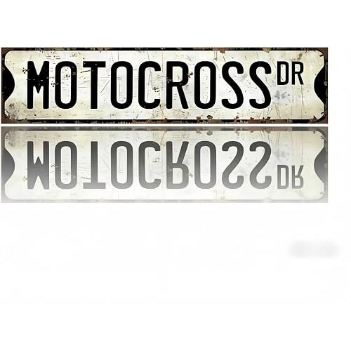 Vintage Aluminum Motorcycle Decor Sign - 16x4Inch, Perfect for Dirt Bike Room Decor & Boys Room