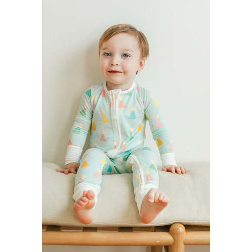 Blue Birthday Print Double Zipper Bamboo Sleeper