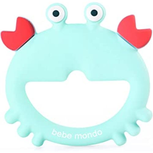 Teething Toys 3-6 Months, Teethers for Babies 3-6 6-12 Months for Teething Relief, Baby Teether Teething Toys 100% Silicone, Newborn Infant Sensory Baby Toys 0-6 Months,bebe mondo (Crab)