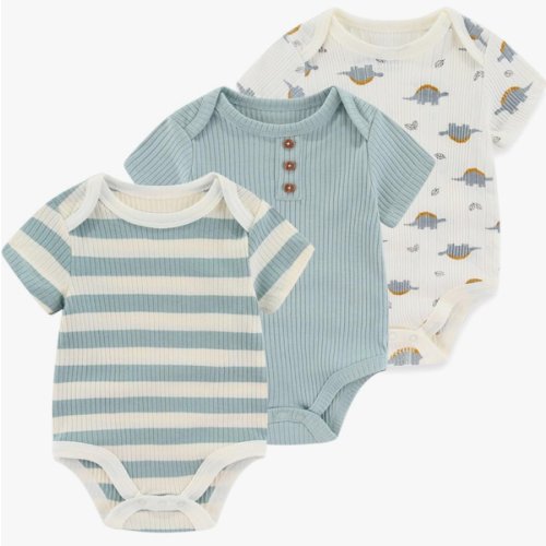 Conjunto de Mameluco para Bebé Niño Niña Ropa Suave de Recién Nacido Outfit de Manga Corta