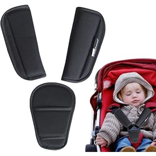 3 Pack Baby Shoulder Strap and Crotch Harness Pads Set for All Car Seats Pushchair Stroller High Chair, Comfort Car Seat Belt Pads Covers Cushion for Toddler Infan-t and Kids Children
