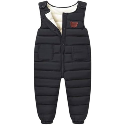 Toddler Boys Girls Puffer Snow Pants Baby Winter Warm Snowsuit Zip Up Quilted Down Overalls Windproof Ski Outfits