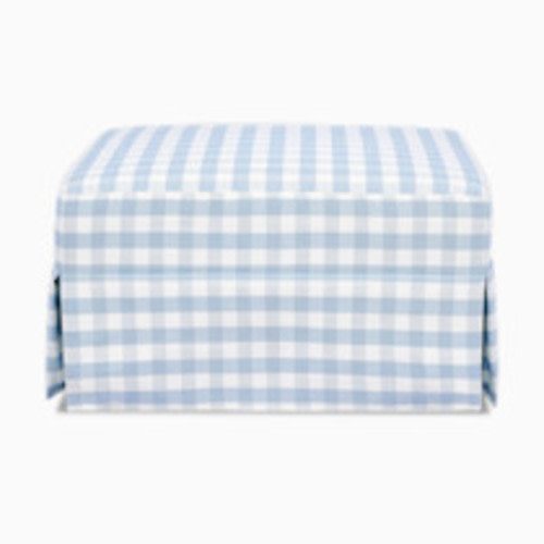Namesake Crawford Gliding Ottoman - Blue Gingham