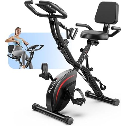 PLENY Folding Exercise Bike, 5 IN 1 Indoor Stationary Bikes for Home