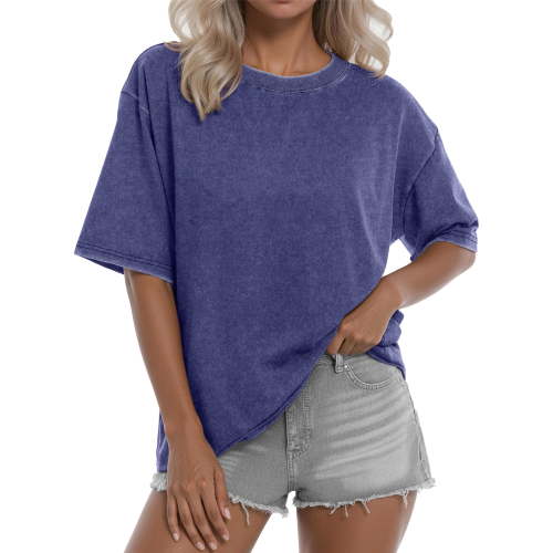 Sundazz Oversized T Shirts for Women Cotton Vintage Acid Wash Tees Baggy Shirts Trendy Casual Tops
