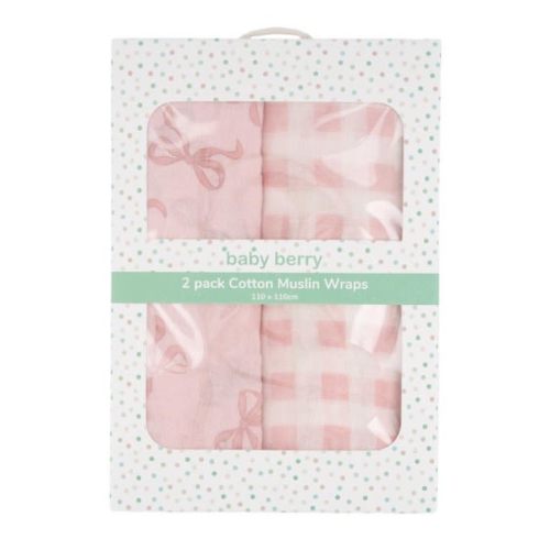 Light Pink Baby Cotton Muslin Wrap 2 Pack | Best&Less™ Online