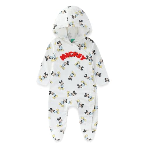 Disney Mickey Mouse Baby Boys Hooded Coverall Footies Romper for Infants