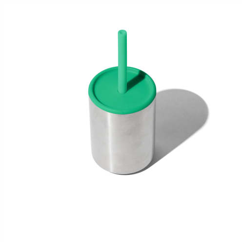8 oz Medium Sippy Cup + Straw | Stainless Steel 8 oz. Cup / Green