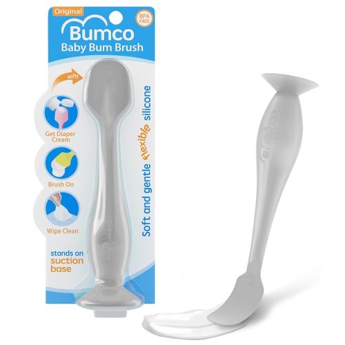 Bumco Baby Bum Brush - Flexible Diaper Cream Spatula Applicator (Gray)