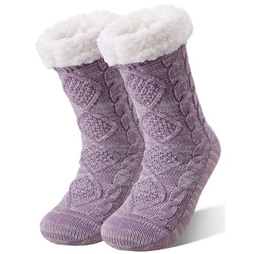 EBMORE Slipper Fuzzy Socks for Women Fluffy Cozy Cabin Winter Warm Soft Fleece Comfy Thick Socks with Grips