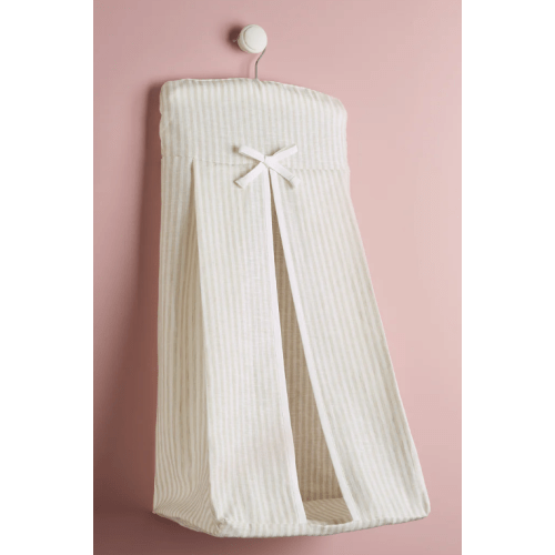 Nappy Stacker- Traditional Linen Stripe - Beige – The Nursery Window