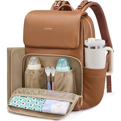 LOVEVOOK Leather Diaper Bag Backpack for Women