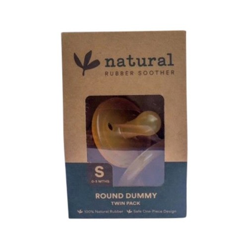 Natural Rubber Soother Round Dummy Small (0-3 Months) Twin Pack