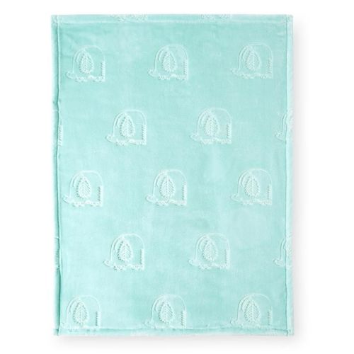 Koala Baby Aqua Embossed Elephant Plush Blanket