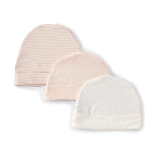 Starting Out Baby Girls Solid/Stripe/Dotted 3-Pack Beanie
