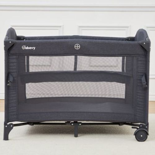 5-in-1 Pack and Play, Baby Bedside Sleeper with Bassinet, Portable Crib, Diaper Changer, Playard and Hanging Toy, Nursery Center, Toddlers