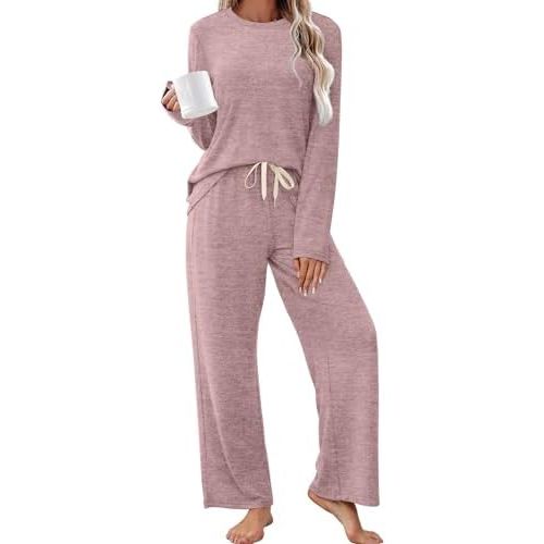 SAMPEEL Pajamas for Women Set Comfy Lounge Sets Two Piece Long Sleeve Cute Pjs Soft Sleepwear Winter Clothing