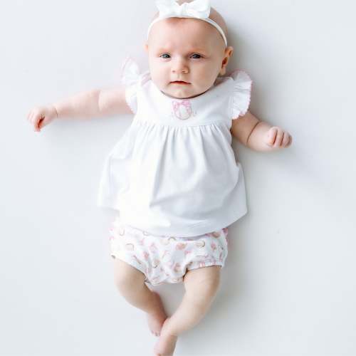 Precious Lil' Sluggers Hand-Embroidered Ruffle Diaper Cover Set - Pink – Magnolia Baby