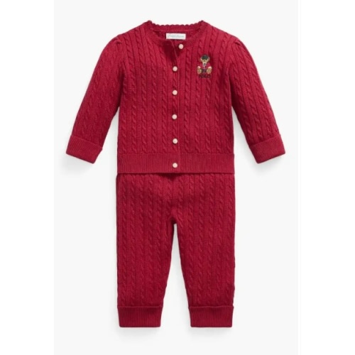 Polo Bear Cotton Sweater & Pants Set