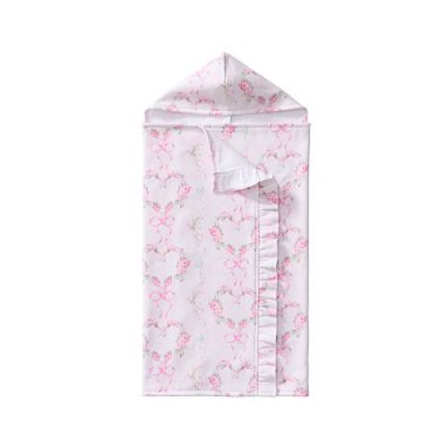 LoveShackFancy Floral Hearts Baby Hooded Towel , Pink  Multi