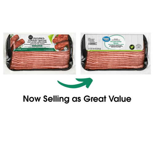 Great Value Hardwood Smoked Uncured Turkey Bacon 10 oz Fully Cooked
