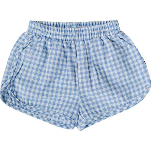 blue gingham shorts
