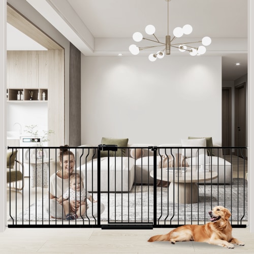 Extra Wide Baby Gate with door for Wide Openings & Stairs | FairyBaby