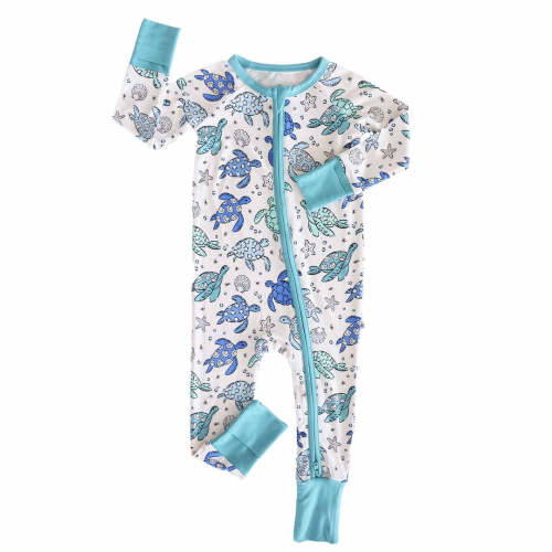 Sea Turtle Splash Convertible Zip Romper